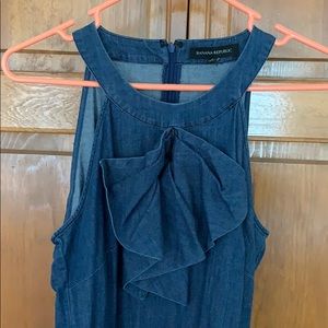 Banana Republic Chambray Dress, 6 Tall NWOT ruffle